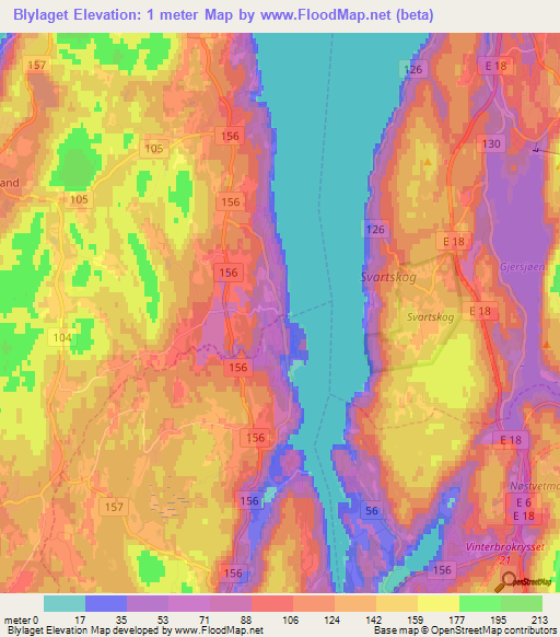 Blylaget,Norway Elevation Map