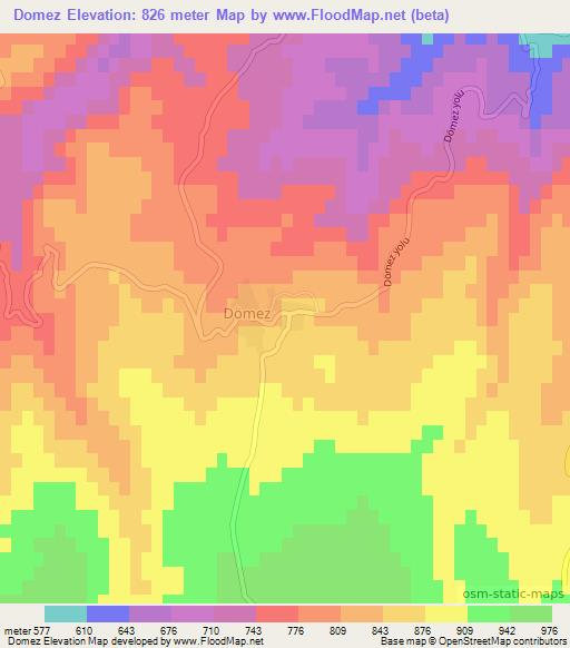 Domez,Turkey Elevation Map
