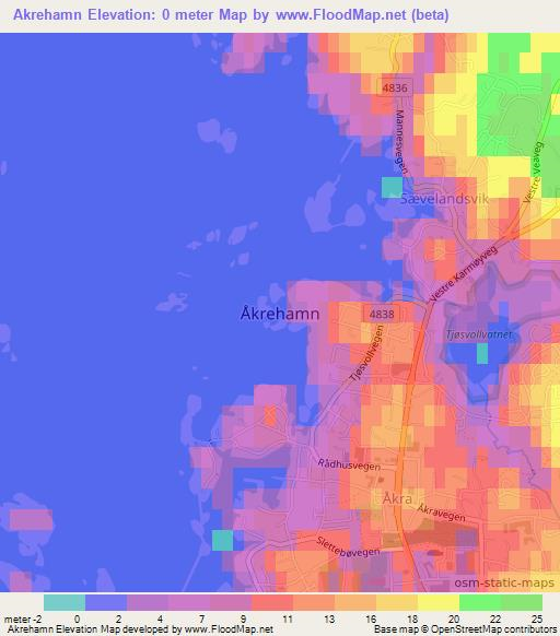 Akrehamn,Norway Elevation Map
