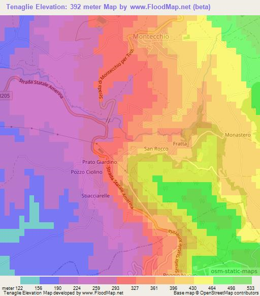 Tenaglie,Italy Elevation Map
