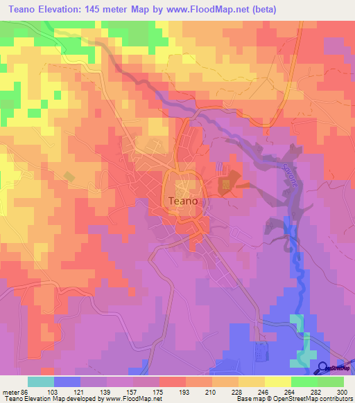 Teano,Italy Elevation Map