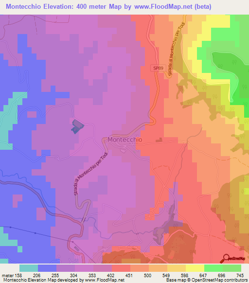 Montecchio,Italy Elevation Map