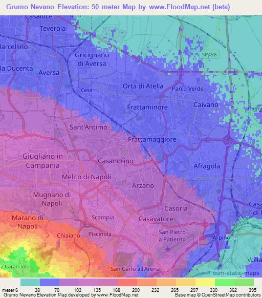 Grumo Nevano,Italy Elevation Map