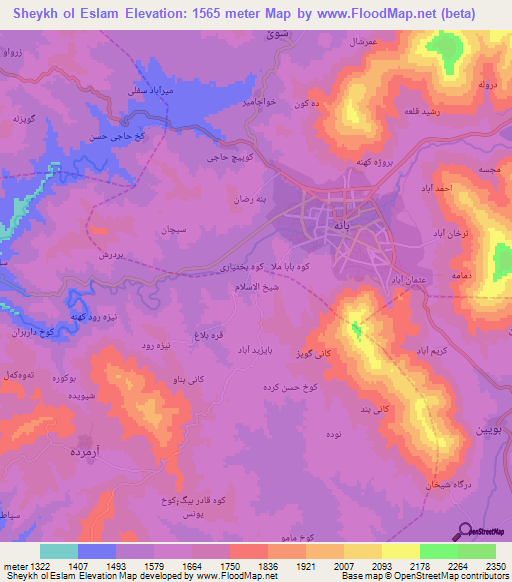 Sheykh ol Eslam,Iran Elevation Map