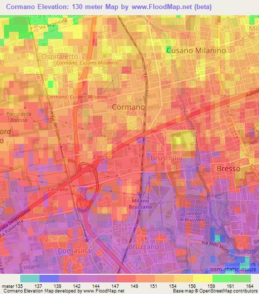 Cormano,Italy Elevation Map