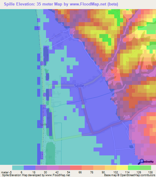 Spille,Albania Elevation Map