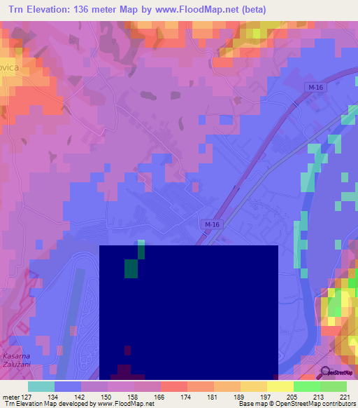 Trn,Bosnia and Herzegovina Elevation Map