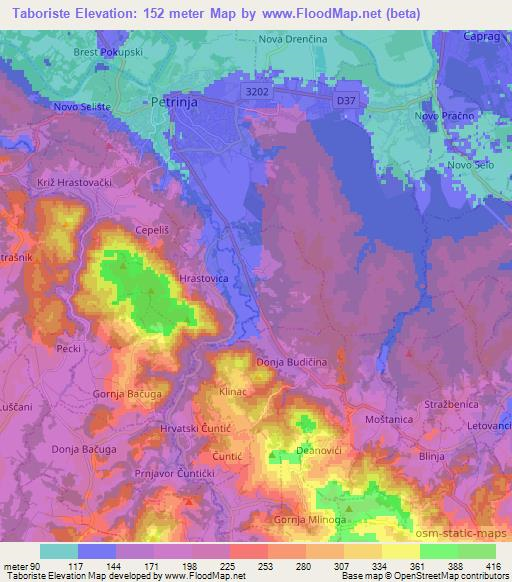 Taboriste,Croatia Elevation Map