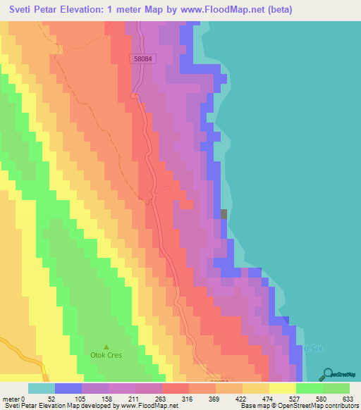 Sveti Petar,Croatia Elevation Map