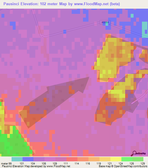 Pausinci,Croatia Elevation Map