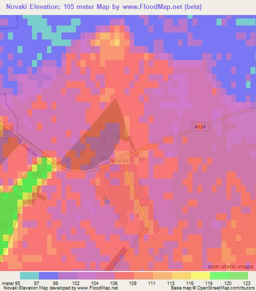 Novaki,Croatia Elevation Map