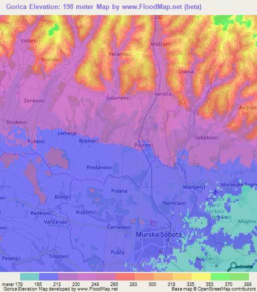 Gorica,Slovenia Elevation Map