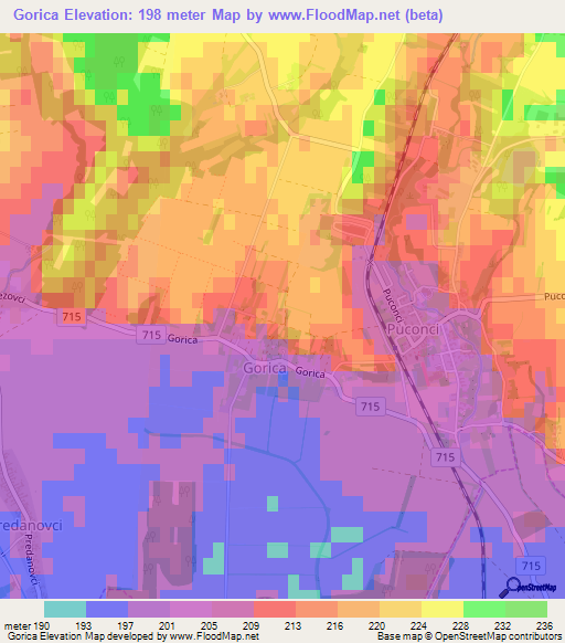 Gorica,Slovenia Elevation Map