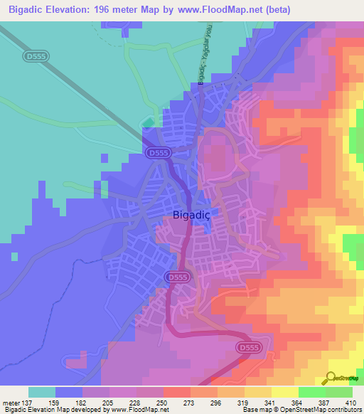 Bigadic,Turkey Elevation Map