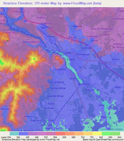 Strazisce,Slovenia Elevation Map