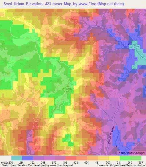 Sveti Urban,Slovenia Elevation Map