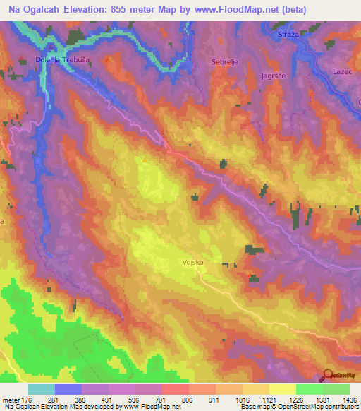 Na Ogalcah,Slovenia Elevation Map