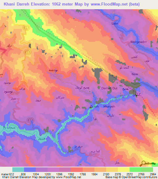 Khani Darreh,Iran Elevation Map