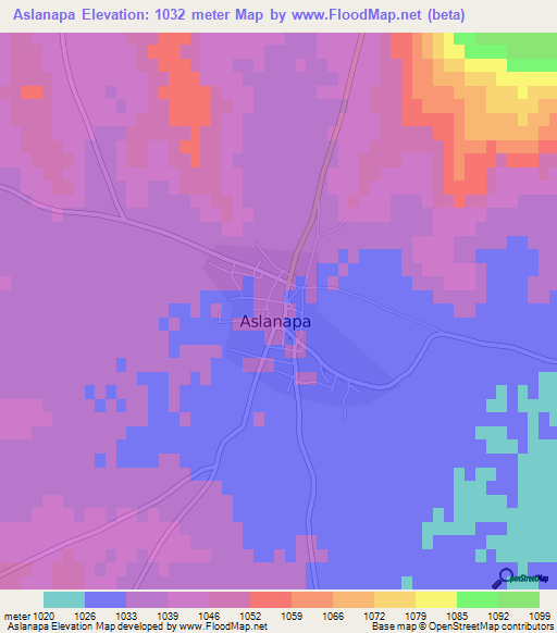 Aslanapa,Turkey Elevation Map