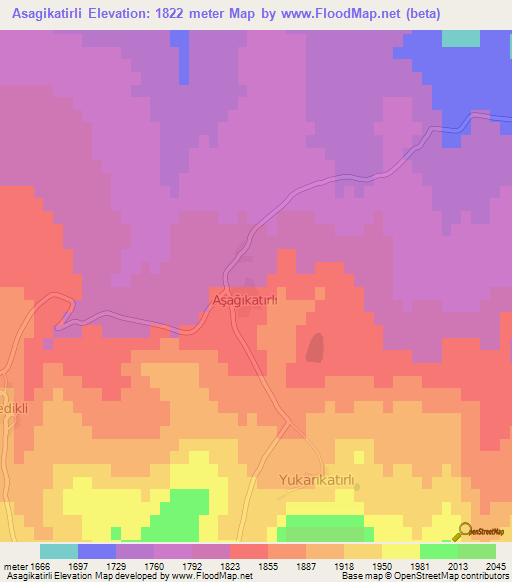 Asagikatirli,Turkey Elevation Map