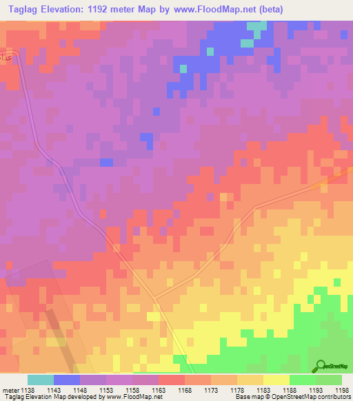 Taglag,Iran Elevation Map