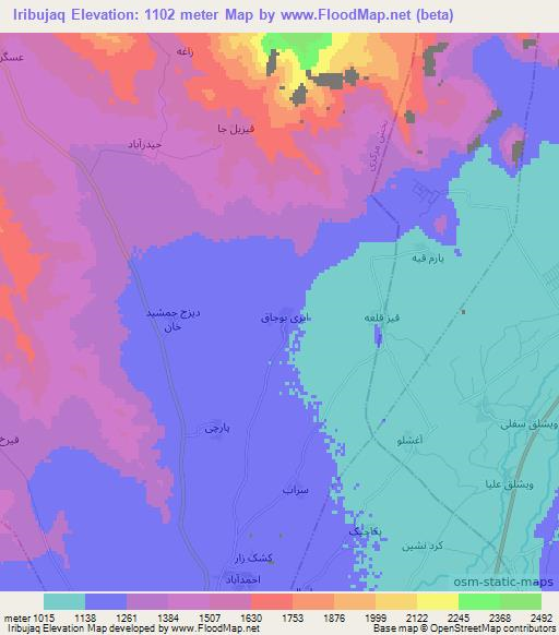 Iribujaq,Iran Elevation Map
