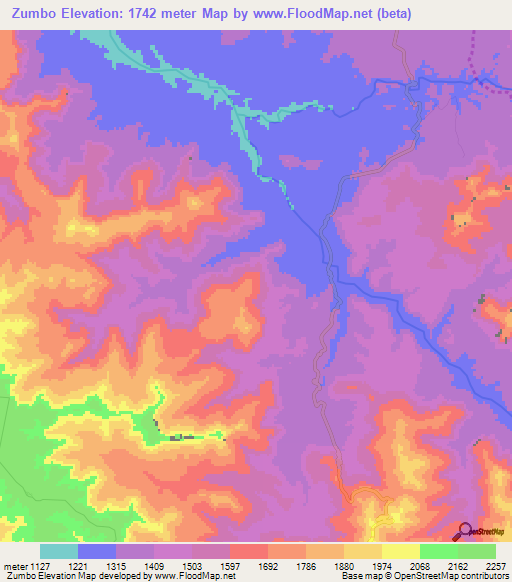 Zumbo,Ethiopia Elevation Map