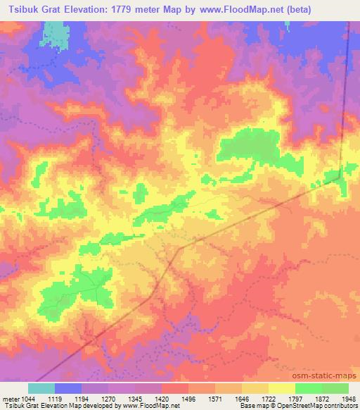 Tsibuk Grat,Eritrea Elevation Map