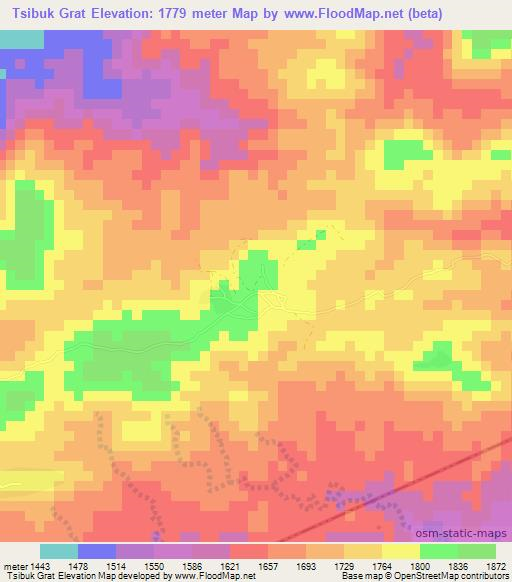 Tsibuk Grat,Eritrea Elevation Map