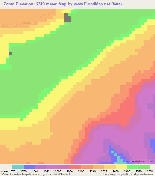 Zoma,Ethiopia Elevation Map