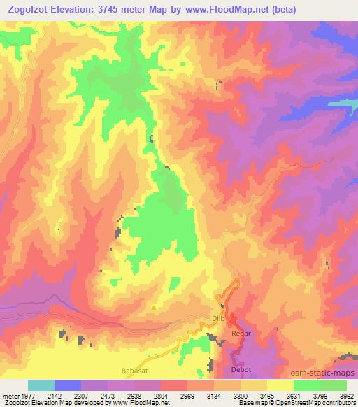 Zogolzot,Ethiopia Elevation Map