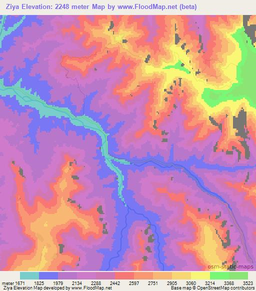 Ziya,Ethiopia Elevation Map