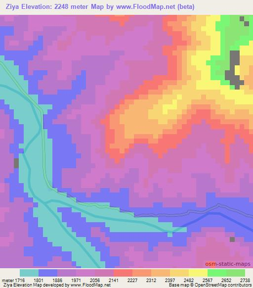 Ziya,Ethiopia Elevation Map