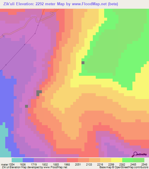 Zik'uli,Ethiopia Elevation Map