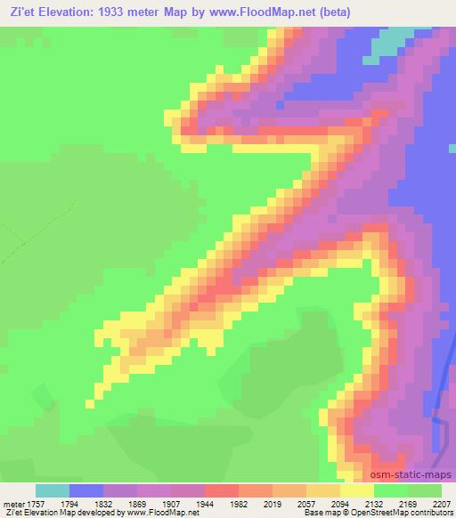 Zi'et,Ethiopia Elevation Map