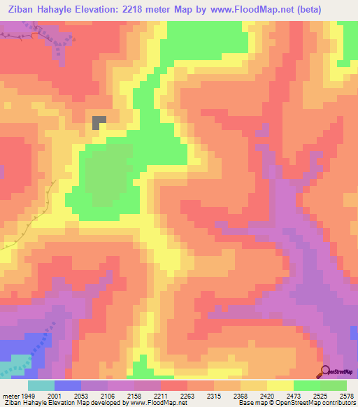 Ziban Hahayle,Ethiopia Elevation Map