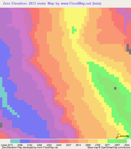Zero,Ethiopia Elevation Map