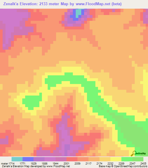 Zenalk'a,Ethiopia Elevation Map