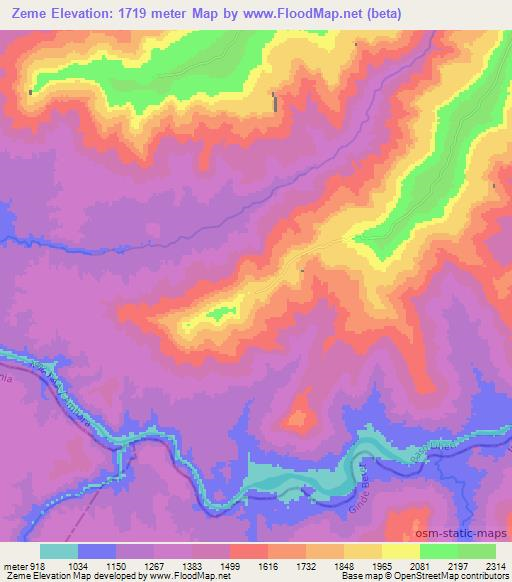 Zeme,Ethiopia Elevation Map
