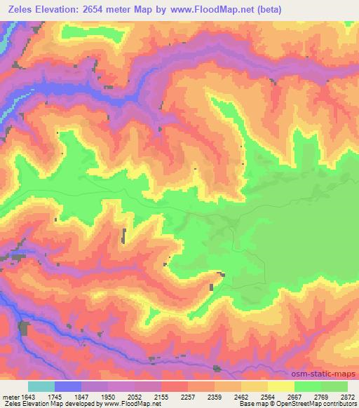 Zeles,Ethiopia Elevation Map