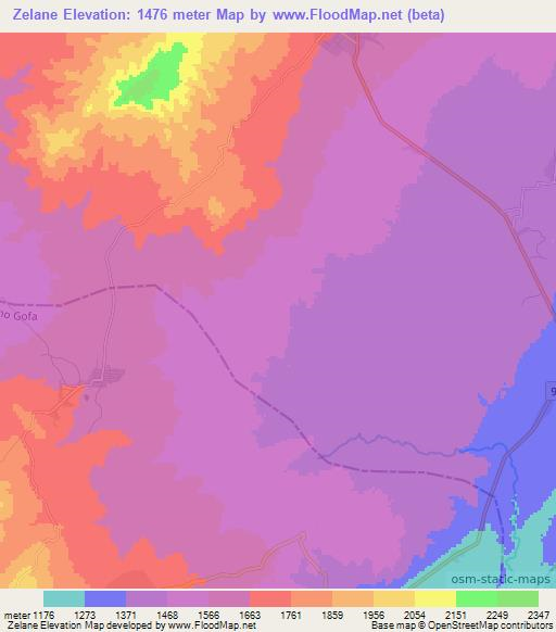 Zelane,Ethiopia Elevation Map
