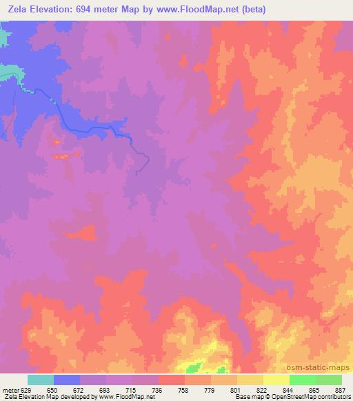 Zela,Ethiopia Elevation Map