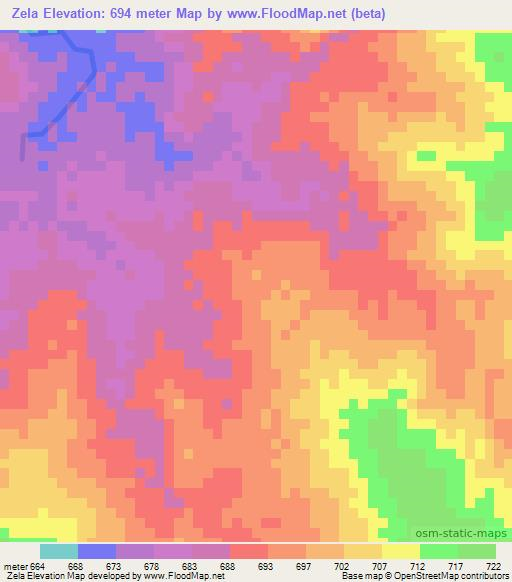 Zela,Ethiopia Elevation Map