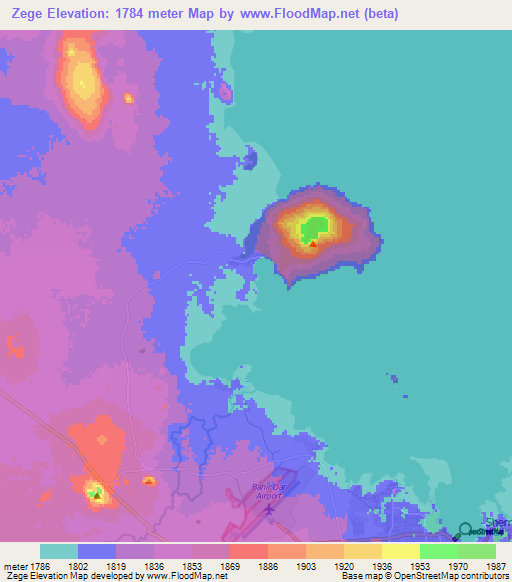 Zege,Ethiopia Elevation Map