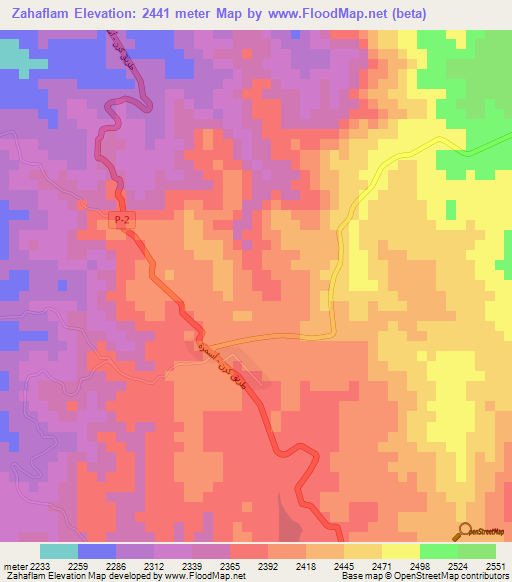 Zahaflam,Eritrea Elevation Map