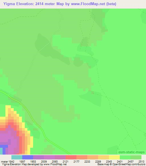 Yigma,Ethiopia Elevation Map