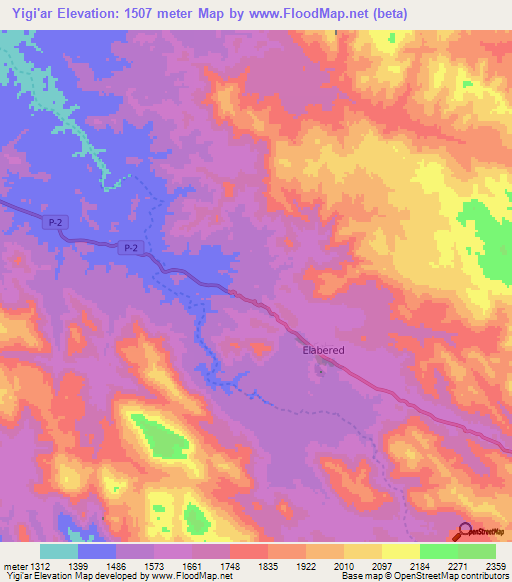 Yigi'ar,Eritrea Elevation Map