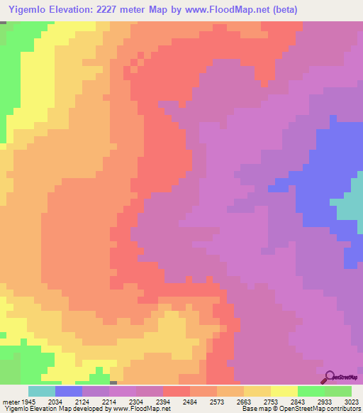 Yigemlo,Ethiopia Elevation Map