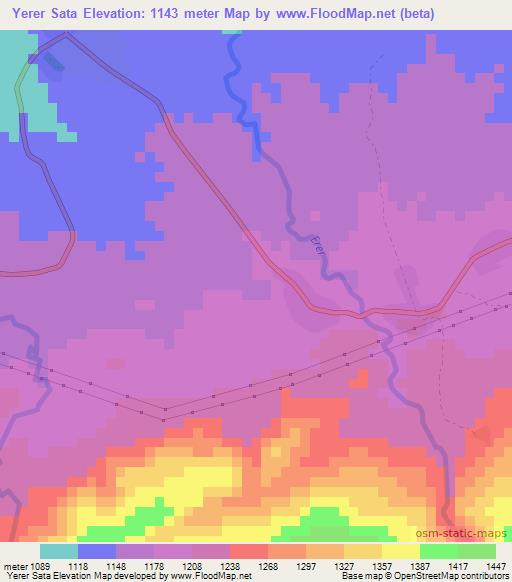 Yerer Sata,Ethiopia Elevation Map