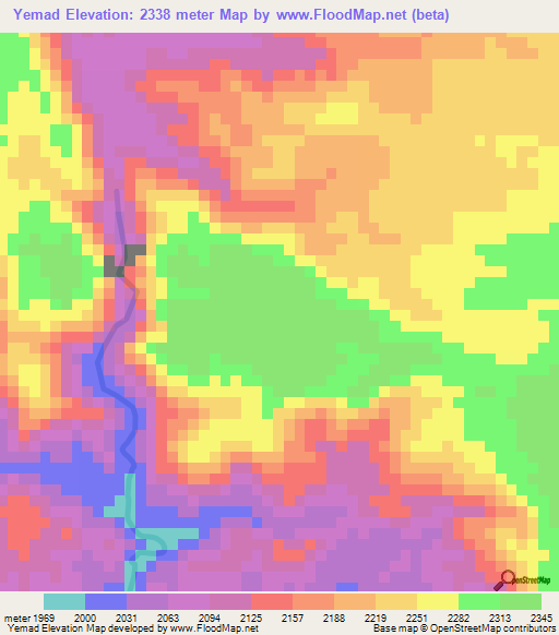 Yemad,Ethiopia Elevation Map